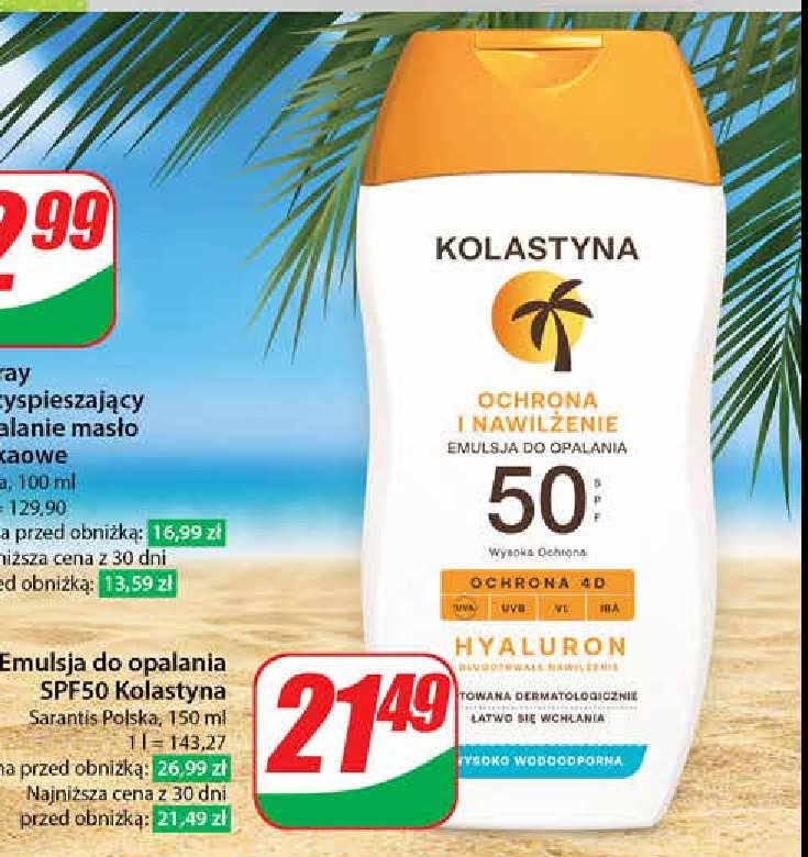 Emulsja do opalania spf50 Kolastyna protect beauty promocja