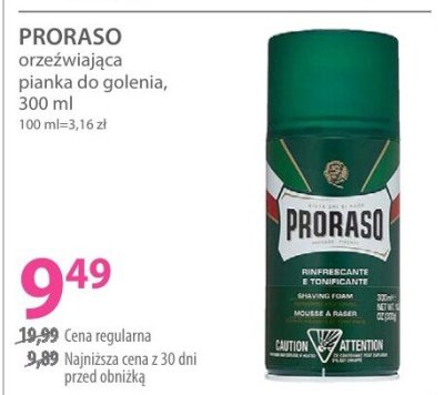 Pianka do golenia PRORASO orzeźwiająca promocja w Hebe