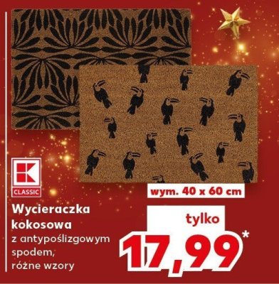 Wycieraczka kokosowa z wkładu antypoślizgowym spodem, różne wzory promocja w Kaufland