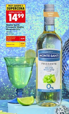 Wino Monte Santi Frizzante Mojito Moscato 0% promocja w Biedronka