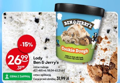 Lody Ben & Jerry's różne rodzaje promocja w Żabka