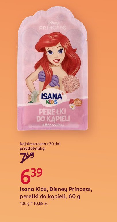 Perełki do kąpieli disney princess Isana kids promocja w Rossmann