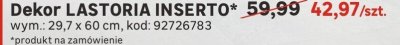 Dekor LASTORIA INSERTO promocja w Leroy Merlin
