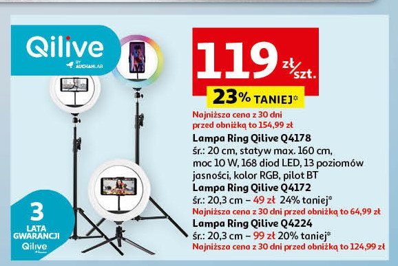 Lampa pierścieniowa q4172 Qilive promocja w Auchan