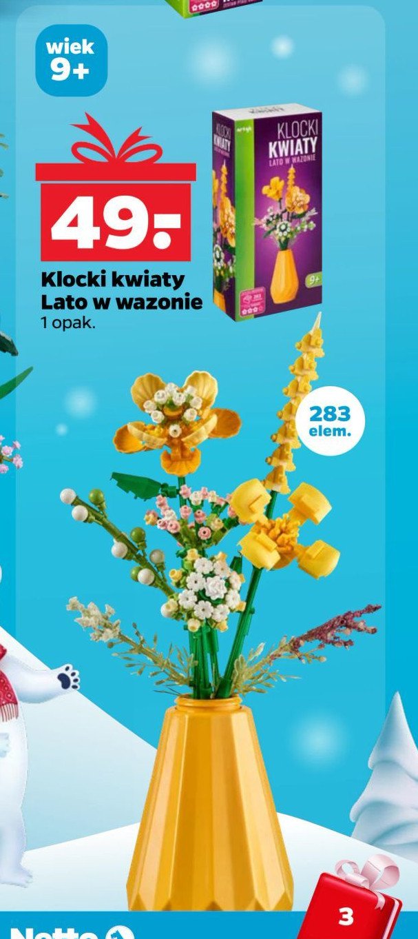 Klocki kwiaty lato w wazonie promocja w Netto