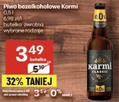 Piwo bezalkoholowe Karmi wybrane rodzaje promocja w Delikatesy Centrum