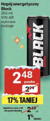 Napój energetyczny Black promocja w Delikatesy Centrum
