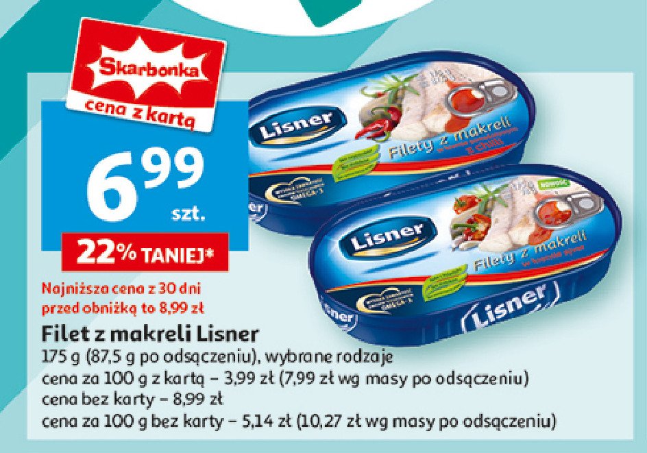 Filety z makreli w sosie pomidorowym Lisner promocja