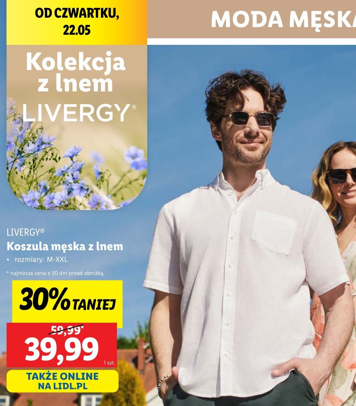Koszula męska z lnem Livergy promocja w Lidl