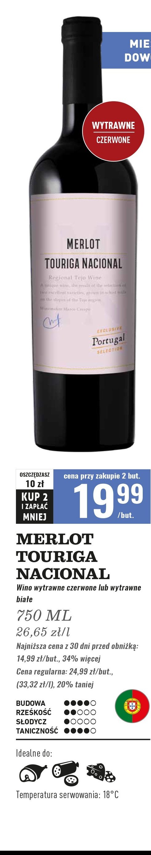 Wino Tourigal nacional merlot promocja