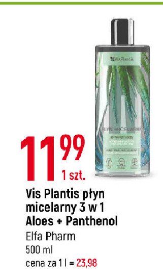 Płyn micelarny 3w1 aloes + pantenol Vis plantis helix care promocja