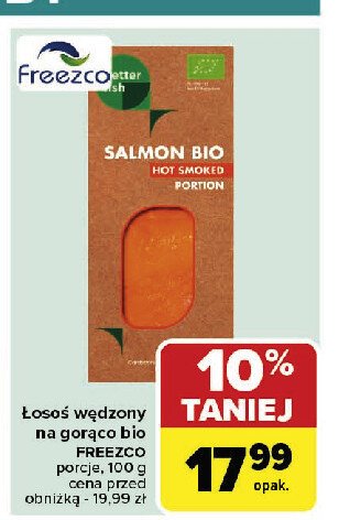 Łosoś wędzony na gorąco bio promocja w Carrefour Market