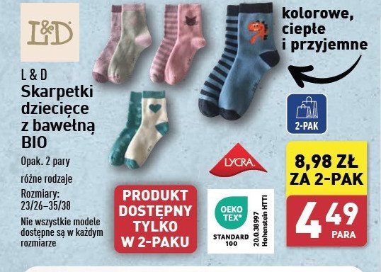 Skarpetki dziecięce antypoślizgowe L&d promocja