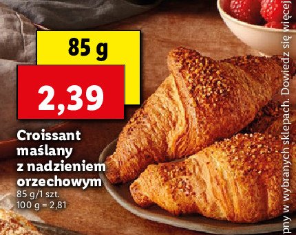 Croissant ma艣lany z nadzieniem orzechowym Chrupi膮ce z pieca promocja