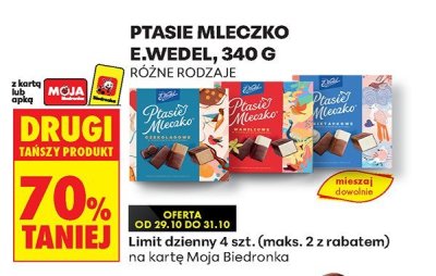 Ptasie mleczko E.Wedel, różne rodzaje promocja w Biedronka