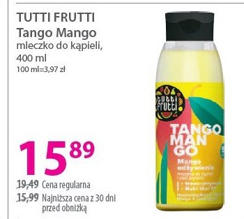 Mleczko do kąpieli tango mango Farmona tutti frutti promocja w Hebe