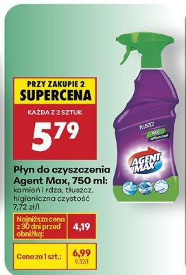 Płyn do czyszczenia Agent Max, 750 ml kamień i rdza, kuchnia higieniczna czyścioci promocja w Biedronka