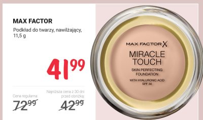 Podkład do twarzy Miracle Touch nawilżający promocja w Rossmann