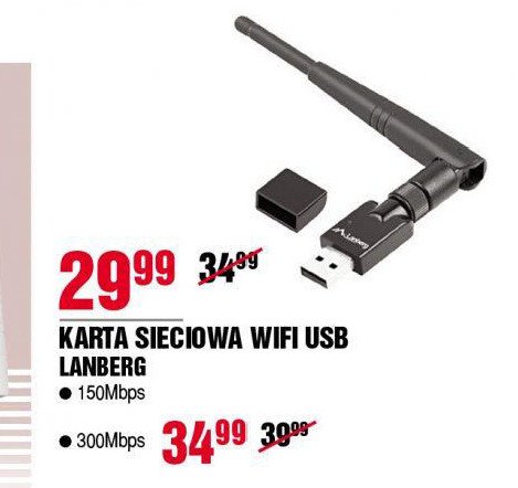 Karta sieciowa usb n300-1 antena Lanberg promocja