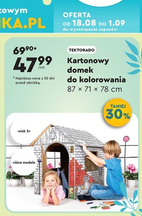 Domek kartonowy do kolorowania 87 x 71 x 78 cm TEKTORADO promocja