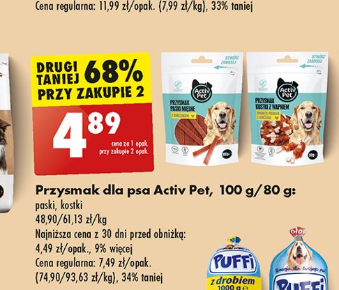 Kostki mięsne z kurczakiem Activ pet snacks promocja