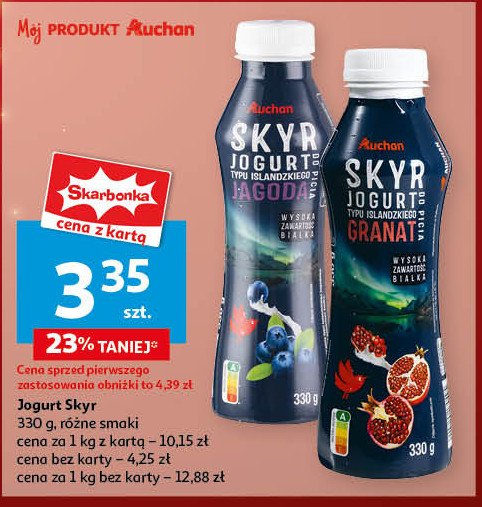 Jogut pitny skyr granat Auchan różnorodne (logo czerwone) promocja w Auchan