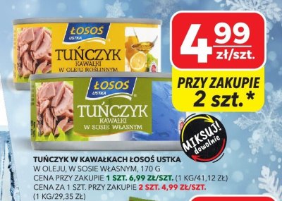 Tuńczyk w kawałkach Łosoś ustka w oleju, 170 g promocja w Top Market