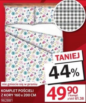 Komplet pościeli z kory 160 x 200 cm promocja w Selgros