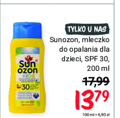 Mleczko do opalania spf 30 dla dorosłych i dzieci Sun ozon promocja