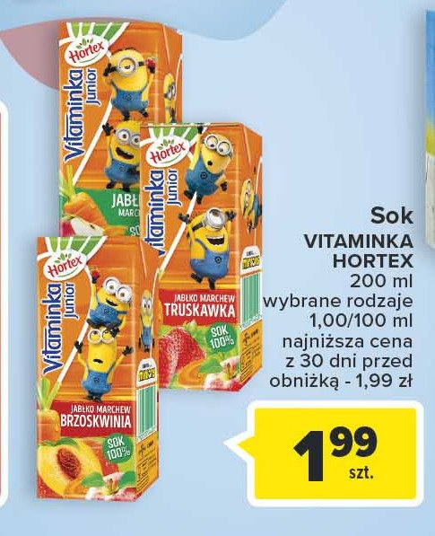 Sok jabłko-marchew Hortex vitaminka junior promocja
