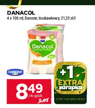 Jogurt truskawka DANONE DANACOL promocja w Stokrotka