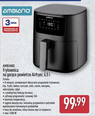 Frytownica AMBIANO Frytownica na gorące powietrze Airfryer, 6,5 l promocja w Aldi