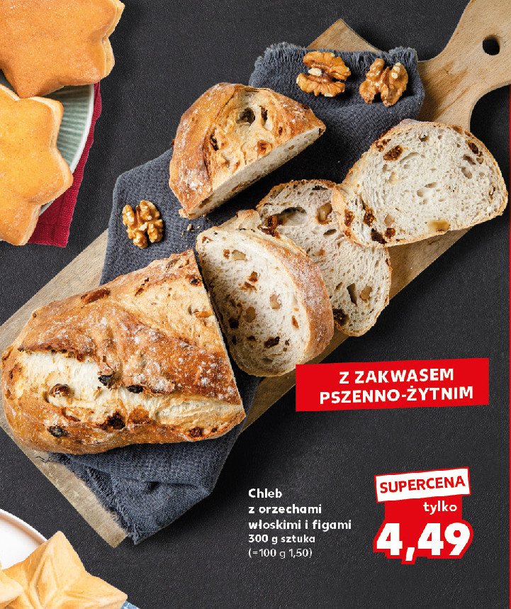 Chleb z orzechami włoskimi i figami promocja w Kaufland