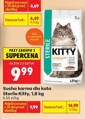 Sucha karma dla kota Sterile Kitty, 1,8 kg promocja w Biedronka