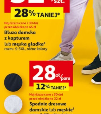 Spodnie dresowe damskie lub męskie Inextenso promocja w Auchan