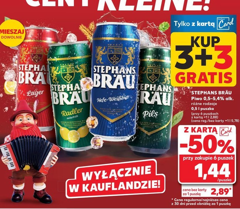 Piwo Stephans brau pils promocja w Kaufland