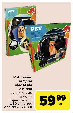 Pokrowiec na tylne siedzenie dla psa promocja w Carrefour Market