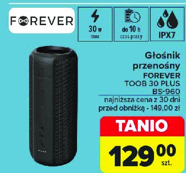 Głośnik toob 30 plus bs-960 Forever promocja