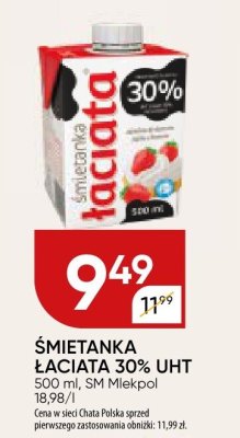 Śmietanka łaciata 30% UHT SM Mlekpol promocja w Chata Polska