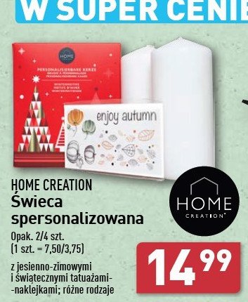 Świeca personalizowana Home creation promocja w Aldi