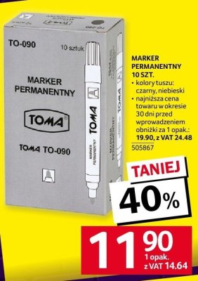 Marker permanentny TOMA 10 szt promocja w Selgros