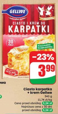 Ciasto karpatka + krem Gellwe promocja w Dino