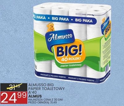 Papier toaletowy ALMUSSO BIG 40 ALMUS promocja w Wafelek
