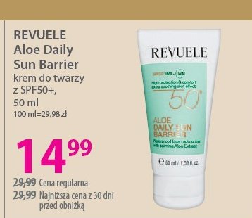 Krem do twarzy aloe daily sun barrier spf50+ Revuele promocja w Hebe