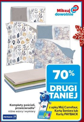 Komplety pościeli, prześcieradła różne wzory i wymiary promocja w Carrefour