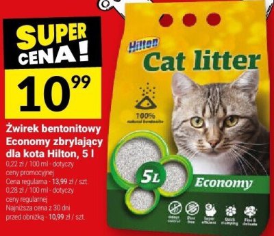 Żwirek bentonitowy Economy zbrylający dla kota Hilton, 5 l promocja w Twój Market