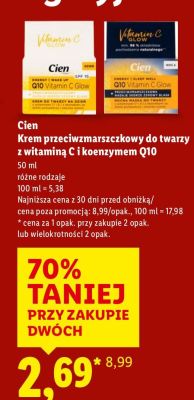 Krem przeciwzmarszczkowy do twarzy z witaminą C i koenzymem Q10 Cien promocja w Lidl