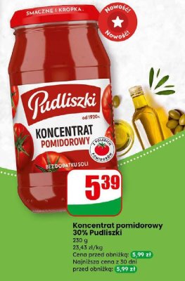 Koncentrat pomidorowy 30% Pudliszki promocja w Dino
