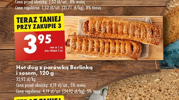 Hot dog z parówką berlinką i sosem promocja