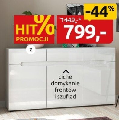 Komoda z cichym domykaniem frontów i szuflad promocja w Black Red White